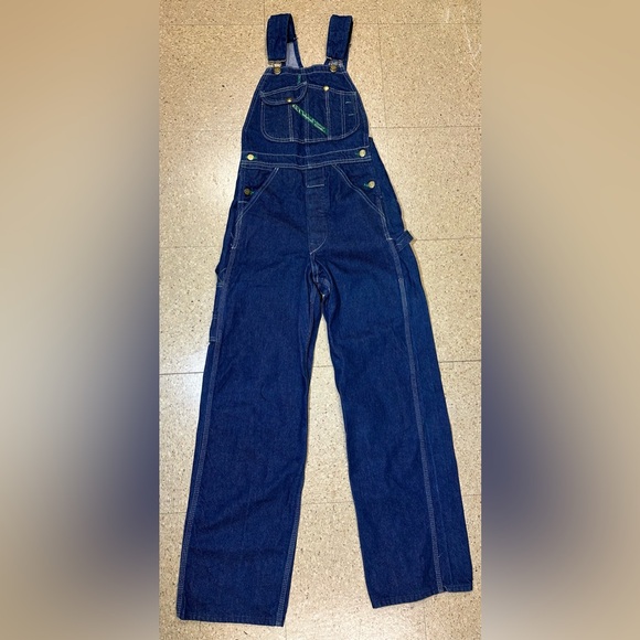 KEY Imperial Mens Blue Denim Bib Overalls Made In USA Work Labor Farm 28x32 EUC - Picture 1 of 10